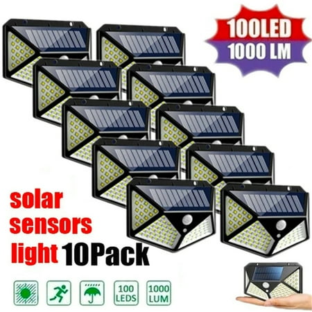 

Outdoor Solar Lights 3 Modes Wireless IP65 Waterproof Heatproof Solar Motion Sensor Lights Security Lights for Porch Garden Patio Fence 10 Packs