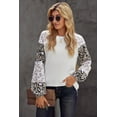 thumbnail image 1 of Women's Beige Leopard Print Bubble Sleeve Top, 1 of 19