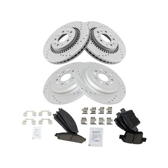 Front and Rear Brake Pad and Rotor Kit - Compatible with 2005 - 2007 Ford Freestyle 2006