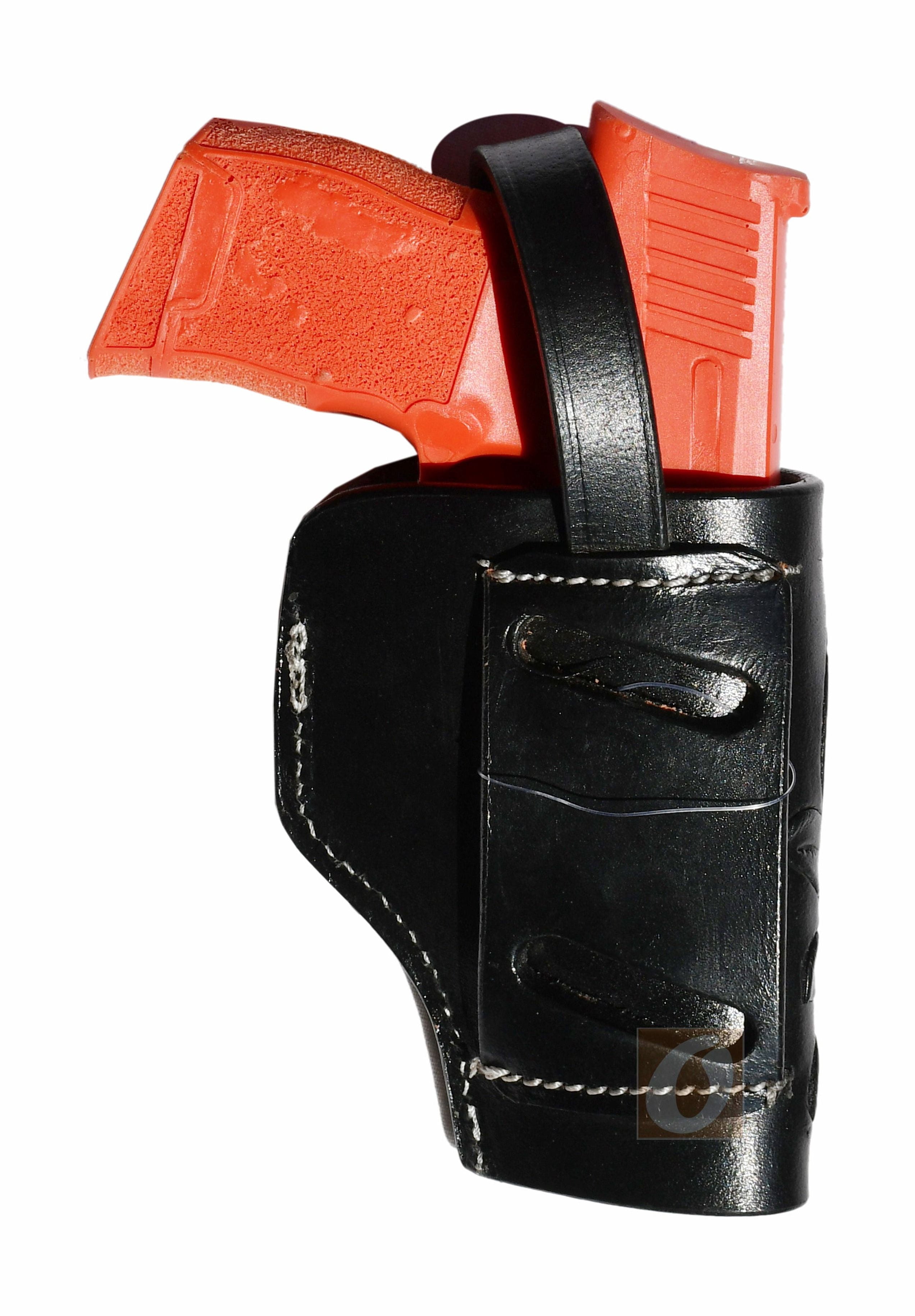Leather Glock Holster G17 G19 Pistol Western Floral Tooled Black - Left Hand