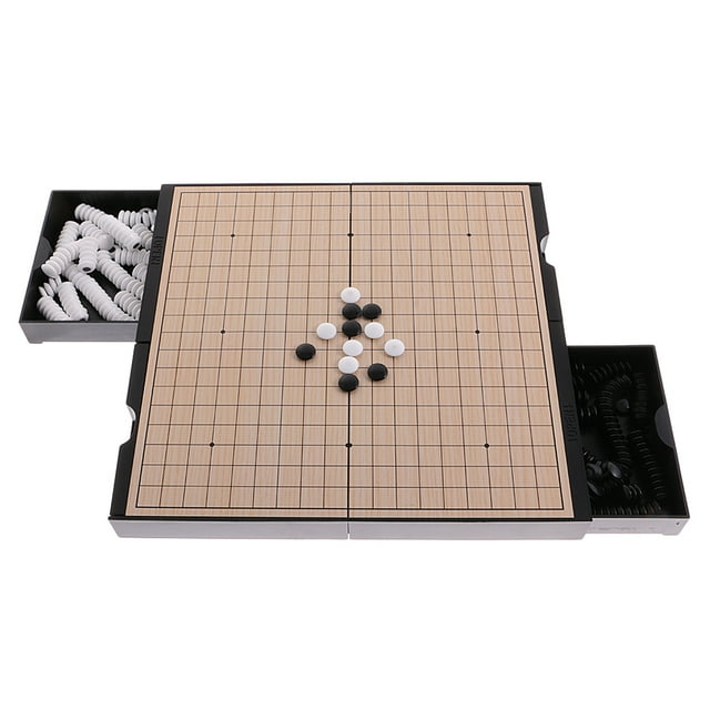 Juego de Ajedrez Chino Weiqi Go Plegable de Doble Cara Sunnimix 2 en 1