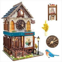 MOJINO DIY Miniature House Kit,Book Nook Kits for Adults to Build,3D puzzles Wooden Dollhouse Making Kit with Furniture, Christmas Birthday Gifts - SQ61