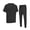 Black, variant on Men's Jogger Scrub Set – Luxe Stretch Medical Uniform, V-Neck Scrubs Top & Jogger Pants (Olive, Small)