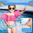thumbnail image 3 of MoKo Kids Swim Vest for Kids 20-50lbs, Swim Arm Band with Whistle and Double Security Buckle, Rose Flamingo, 3 of 6