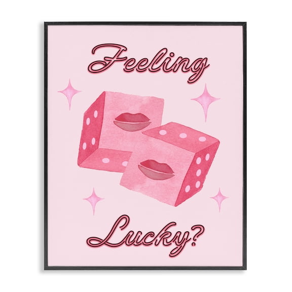 Feeling Lucky? Dice Black Framed Giclee Art, design by Nina Jacobs