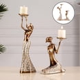 thumbnail image 3 of Abstract Art Beauty Figurines Statues Candlesticks Office Coffee Table Decor golden, 3 of 8
