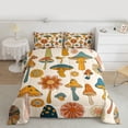 thumbnail image 2 of Feelyou Groovy Flower Floral Queen Comforter Set, Mushroom Bedding Comforter Set, 3pcs, 2 of 8