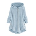 thumbnail image 1 of Birdeem Manteau en Peluche Uni pour Femmes, Fermeture Éclair, à Capuche, Manches Longues, 1 of 12