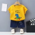 thumbnail image 2 of CAUYDY 2T 3T Toddler Baby Girls Boys 2 Piece Outfits Tops and Shorts Set 4T 5T 6T Kids Soft Clothing Sets Sports Tracksuit 9-18M Infant Summer Pajamas Set (Sizes 4-5 Years,L04-Yellow), 2 of 6