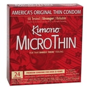 Kimono Micro Thin Lubricated Latex Condoms - 24 ct