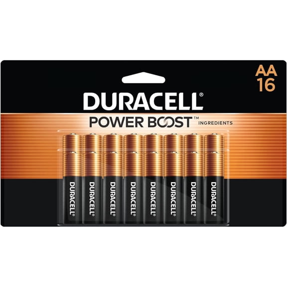 Duracell Coppertop AA Batteries with Power Boost Ingredients, 16 Count Pack Double A Battery with Long-lasting Power, Alkaline AA Battery for Household and Office Devices