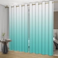 thumbnail image 2 of Nanqianyi Teal Ombre Blackout Curtains for Bedroom Living Room, Thermal Insulated Teal White Gradient Drapes Grommet Top, Set of 2 Panels, 52"W x 96"L, 2 of 7