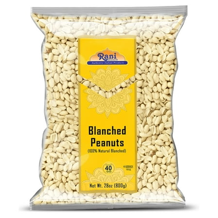 Rani Peanuts Skinless (Blanched, Uncooked) 28oz (800g) ~ All Natural | Vegan | Gluten Friendly | Kosher | Fresh Product of USA ~ Spanish Grade Groundnuts