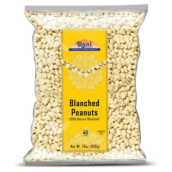 Rani Peanuts Skinless (Blanched, Uncooked) 28oz (800g) ~ All Natural | Vegan | Gluten Friendly | Kosher | Fresh Product of USA ~ Spanish Grade Groundnuts