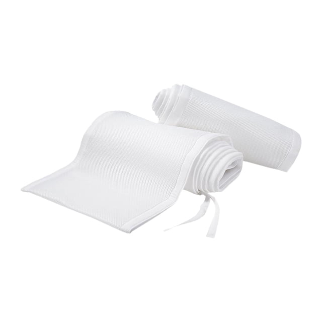 Forro de malla para cuna,Forro de cuna de malla transpirable con correas de doble cara,Funda de cuna suave y protectora anticolisión,Funda de cuna ligera y transpirable para Blanco