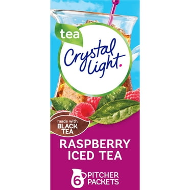 Crystal Light Raspberry Iced Tea Naturally Flavored Powdered Drink Mix, 6 ct Pitcher Packets