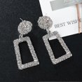 thumbnail image 4 of Pendientes colgantes grandes de metal geométricos plateados y dorados para mujeres y niñas, 2,2 cm, 3 cm, 6,5 cm, plata pequeña, 4 of 4