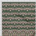 thumbnail image 3 of Soimoi Green Polyester Crepe Fabric Flowerpecker & Floral Panel Decor Fabric Printed BTY 42 Inch Wide, 3 of 5
