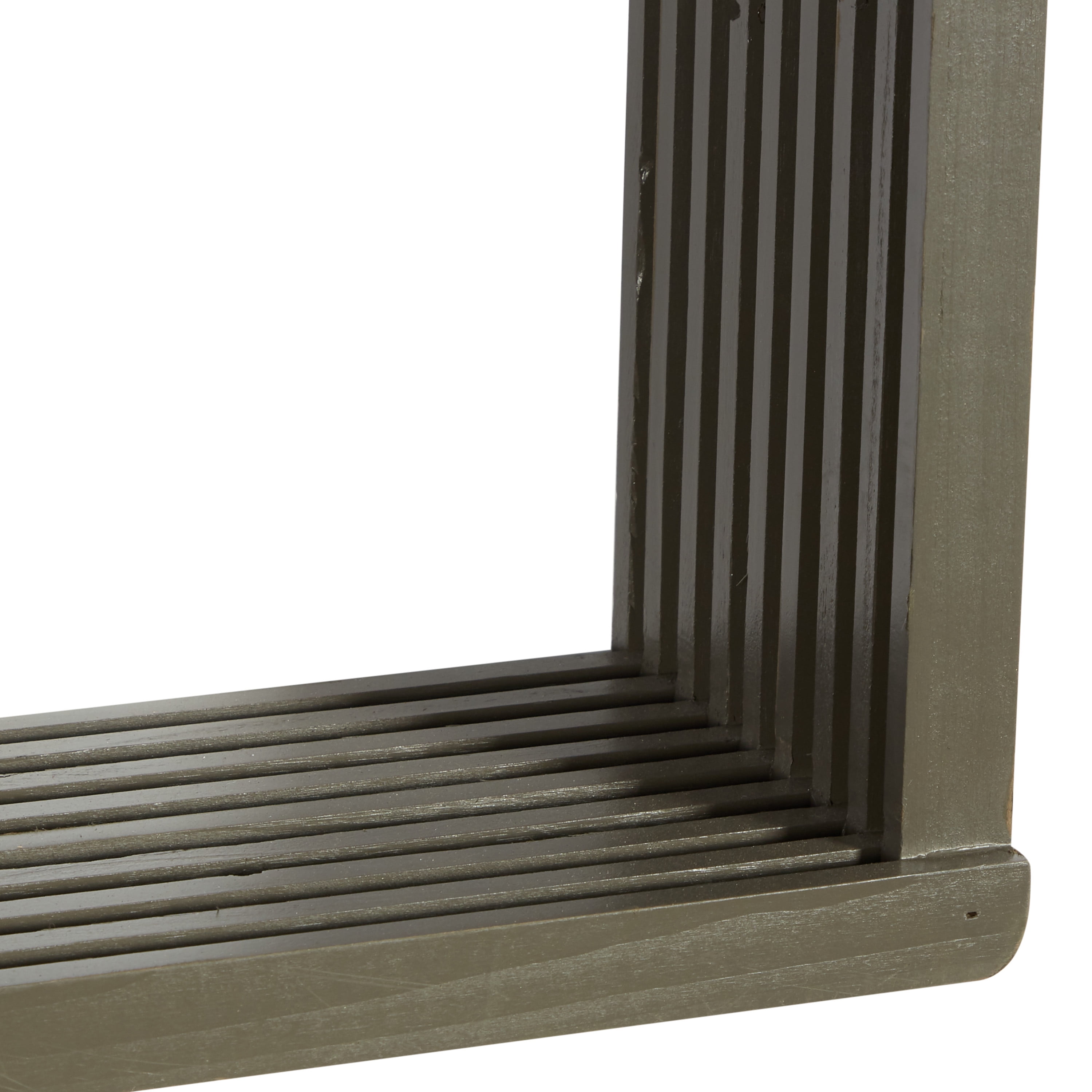 DecMode Grey Wood Contemporary Wall Shelf