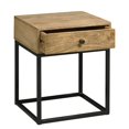 thumbnail image 3 of Home Fare Farmhouse Industrial Iron Base Side Table In Brown, 3 of 9