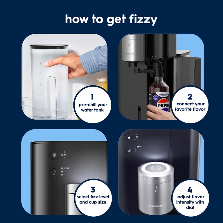 Sodastream Fountain Sparkling Drink Maker Black/Silver, Includes