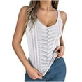 thumbnail image 2 of Vmvidoty Women's Crochet Tank Top Tie Dye Hollow Out Sleeveless Summer Shirt Going Out Tops White XL, 2 of 6
