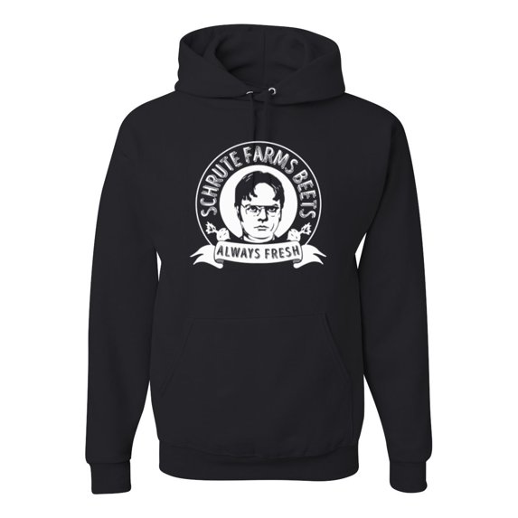 Always Fresh Farms Beets The Office Culture Unisex Graphic Hoodie Sweatshirt, Black, Small