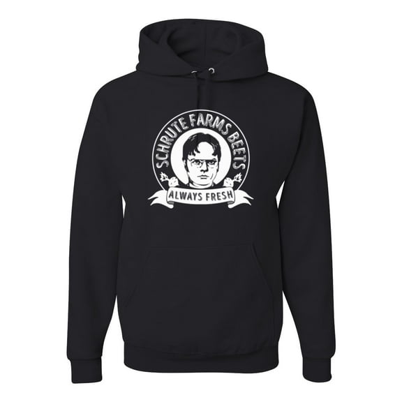 Always Fresh Farms Beets The Office Culture Unisex Graphic Hoodie Sweatshirt, Black, Small