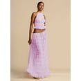 thumbnail image 5 of Women'S Backless Halter Neck Dress with Drawstring Chiffon Ruched Midi Skirt Two Piece Set S, 5 of 8