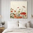 thumbnail image 4 of Vintage Spring Floral Wall Art Painting on Canvas, Summer Botanical Red Canvas Art Home Prints Wall Art Framed Modern Artwork for Living Room Bedroom Wall Decor 20x20in, 4 of 9