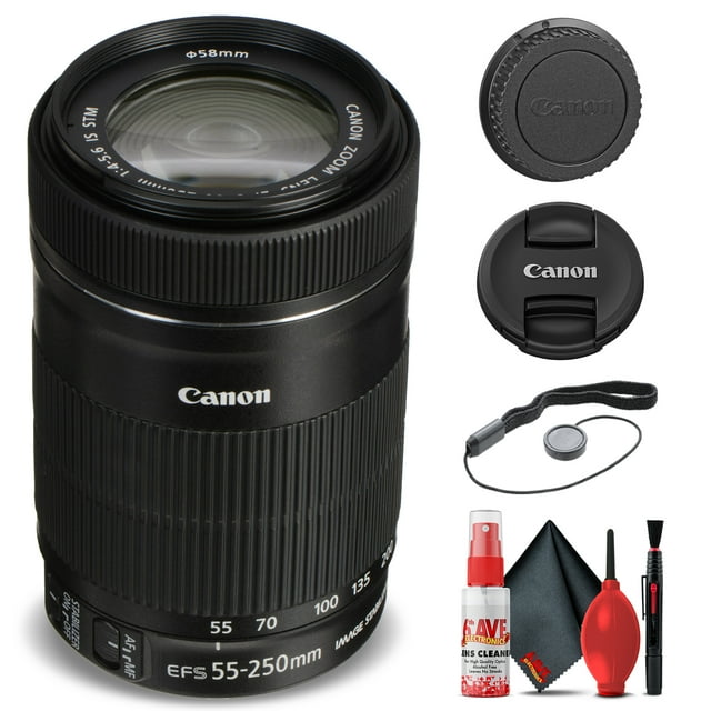 Canon EF-S 55-250mm F/4-5.6 IS STM Lens (8546B002) + Trousse de Filtres + Plus (Modèle International)