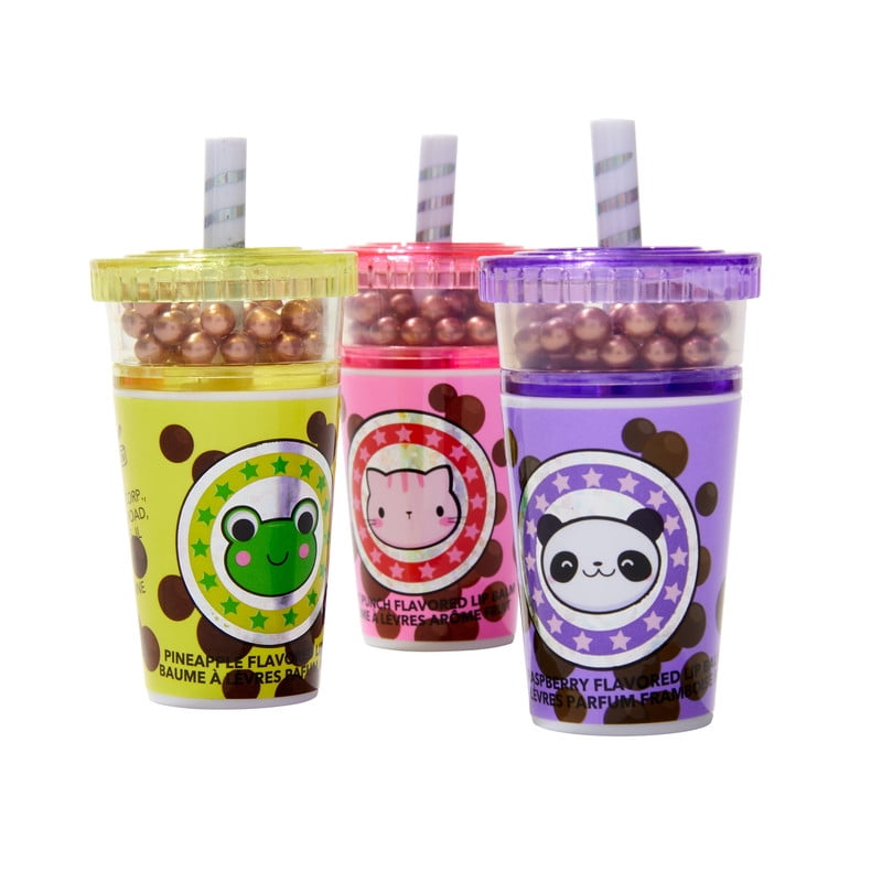Claire's Lip Gloss pack Multicolor Boba Tea, pinaple, raspberry, and  fruit punch flavored