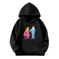 thumbnail image 4 of Tisuna 41 Hoodie For Girls Boys Child Ice Cream Print Long Sleeve Hooded Tops Stylish Comfortable Little Unisex Kids Autumn Winter Sweatshirt Black Size 18-24 Months, 4 of 4