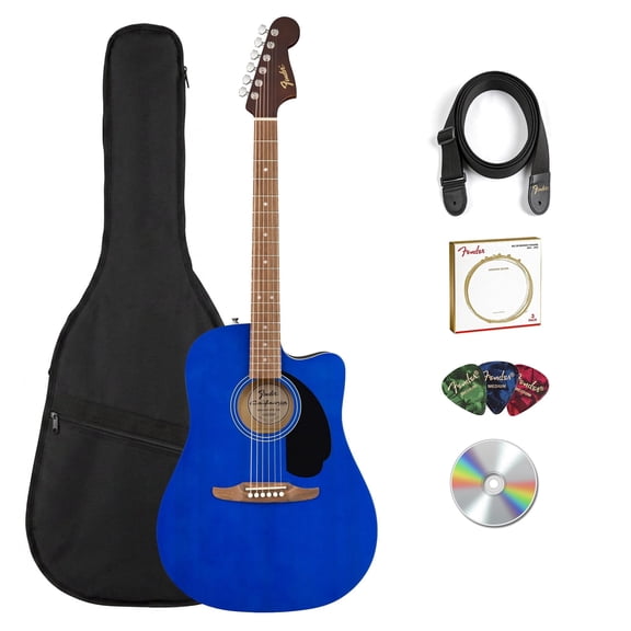 Fender California Redondo CE Dreadnought Acoustic-Electric Guitar - Saphire Blue w/ Gig Bag