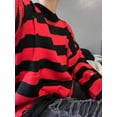 thumbnail image 4 of Kurt Cobain Ripped Hole Red And Black Striped Sweater - Mens 3XL, 4 of 22