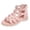 Pink, variant on Flat High Top Sandals for Children, Toddler Girls Fashion Summer Beaded Open Toe Rubber Soft Sole Non Outdoor Casual Roman Shoes