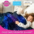 thumbnail image 5 of Lalaby Weighted Blanket for Kids (7lbs) - Bamboo and Minky Reversible Cover 41x60 for a Child 60-80 lbs - Cooling Heavy 100% Cotton Kids Weighted Blanket - Washable Cover (Galaxy Print), 5 of 8