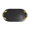 thumbnail image 5 of DecMode 19" x 10" Black Marble Oval Leaf Tray with Gold Twisted Metal Handles, 1-Piece, 5 of 7