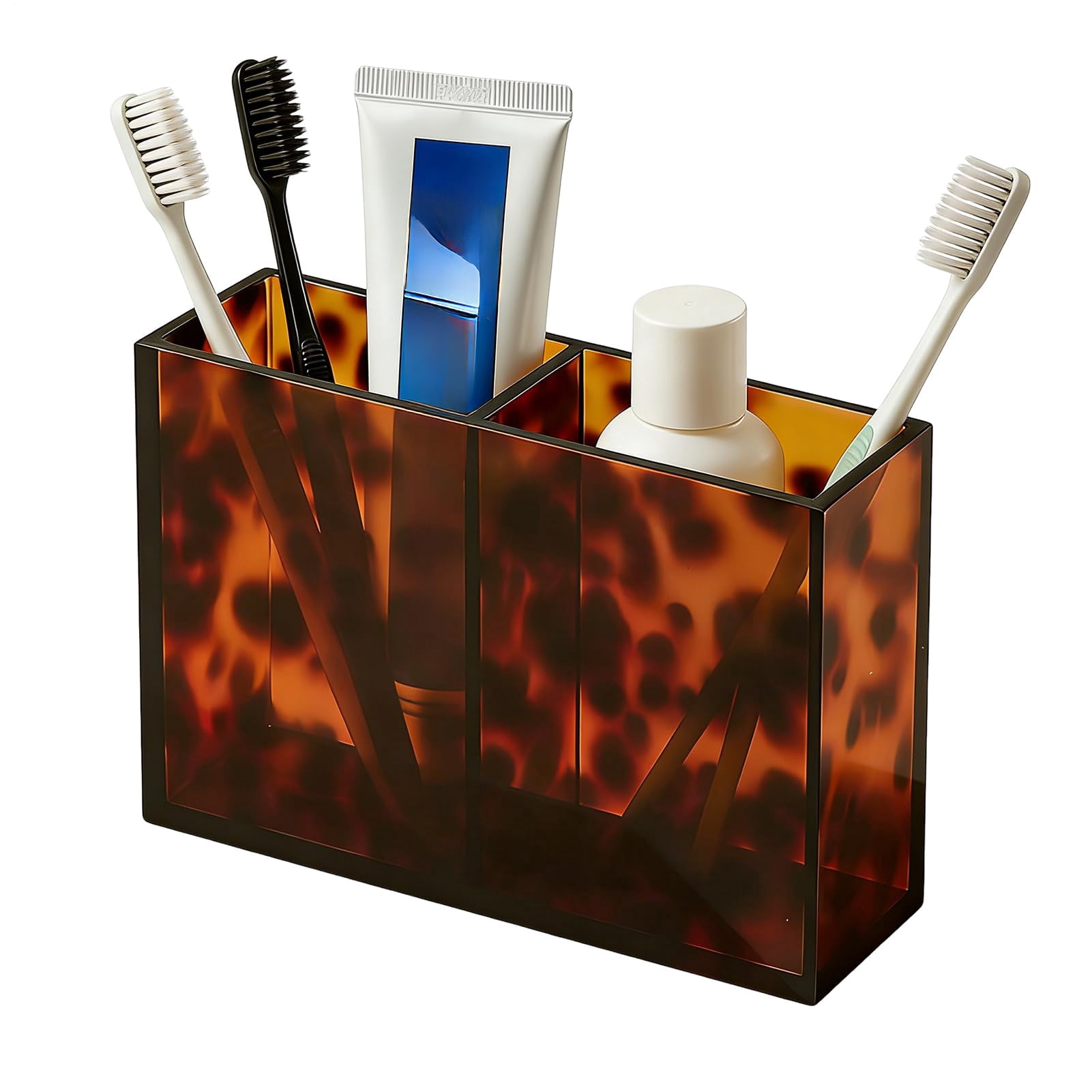 Tortoiseshell Tray  Turtle Shell Bathroom Accessory, Decorative Acrylic Holder, Vintage Style Organizer | Desktop and Bathroom Storage Rack for Home Decoration