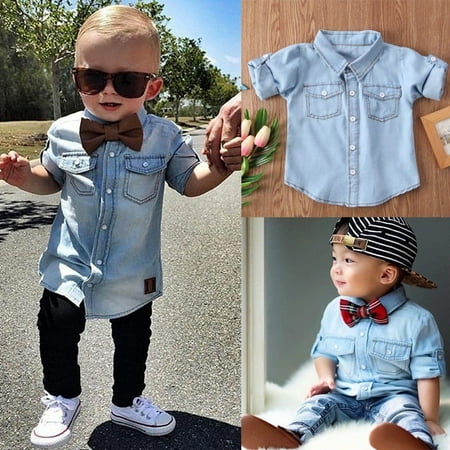 participate Note it's useless Kids Baby Boys Denim Shirt Long Sleeve T-shirt Top Toddler Clothes Casual  Outfit 1-6T | Walmart Canada
