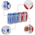 thumbnail image 3 of Organizador portátil de latas de refresco para estantes de nevera, soporte para latas de cerveza, contenedor de almacenamiento deslizante para nevera, plástico transparente, Juego de 2, 3 of 5