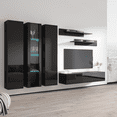 thumbnail image 3 of Wall Mounted Floating Modern Entertainment Center Fly C, Black, C4, 3 of 5