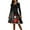 Black, variant on Christmas Dresses for Women Women's Fashion Round Casual Slim Fit Christmas Print Large Swing Long Sleeve Dress with V Neck for Holiday Party,Black,L