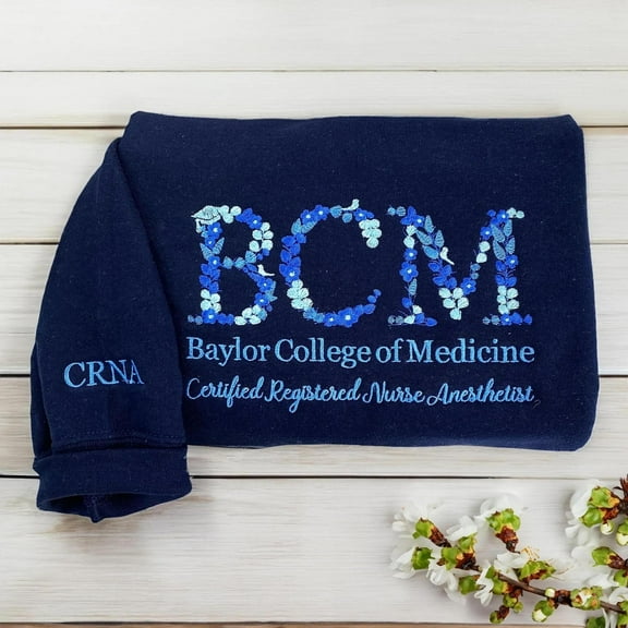 Embroidered College Hoodie with Floral Letter, Custom University, Embroidery High School, Unisex Sweatshirt LINHKHA