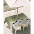 thumbnail image 3 of 54x80 Inch Outdoor Tablecloth with Umbrella Hole Zipper Rectangle Sage Green Beige Rectangular Tablecloths Outside Waterproof Ombre Ice Hockey Ball Sport Game Patio Table Cloth Cover for Picnic Party, 3 of 8
