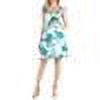 24seven Comfort Apparel Ruffle Strap Turquiouse Floral Sleeveles A Line Dress