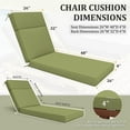 thumbnail image 2 of Kimunuk Outdoor Chaise Lounge Cushions, 80" x 26" x 4" Waterproof Pool Beach Recliner Replacement Cushions with Ties, Light Green, 2 of 7