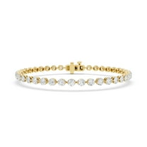 3 Ct Moissanite Tennis Bracelet for Women 14K Yellow Gold Plated Silver D Color VVS1 Classic Bridal Jewelry Gift for Women Size 7 Inches