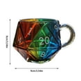 thumbnail image 3 of Rainbow D20 Dice Mug Dice Cup For Style Games With Leather Rolling And 5 Dice For Liar'S Dice And Poker 1Pc Glass&Bottle Home Decor, 3 of 5
