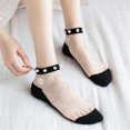 thumbnail image 3 of (10pc)MSJUHEG Sheer Ankle Socks,Trouser Socks Women,Dress Socks Women,Lace Socks,Mesh Socks,Beaded Socks 10pcs Short Mesh Splice Little Breathable Cute Socks Black 1 One Size, 3 of 5